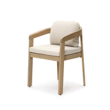 Acacia Wood Outdoor Accent Chair with Cushion