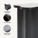 Black Side Table with Petal-Shaped Design, 20.3'' H