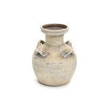 Rustic Off-White with Gray Terracotta Urn Vase,10.2''