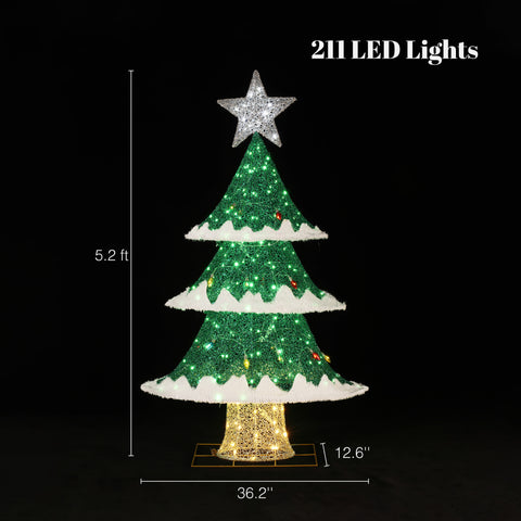 Lighted Green Christmas Tree Indoor and Outdoor Holiday Decoration