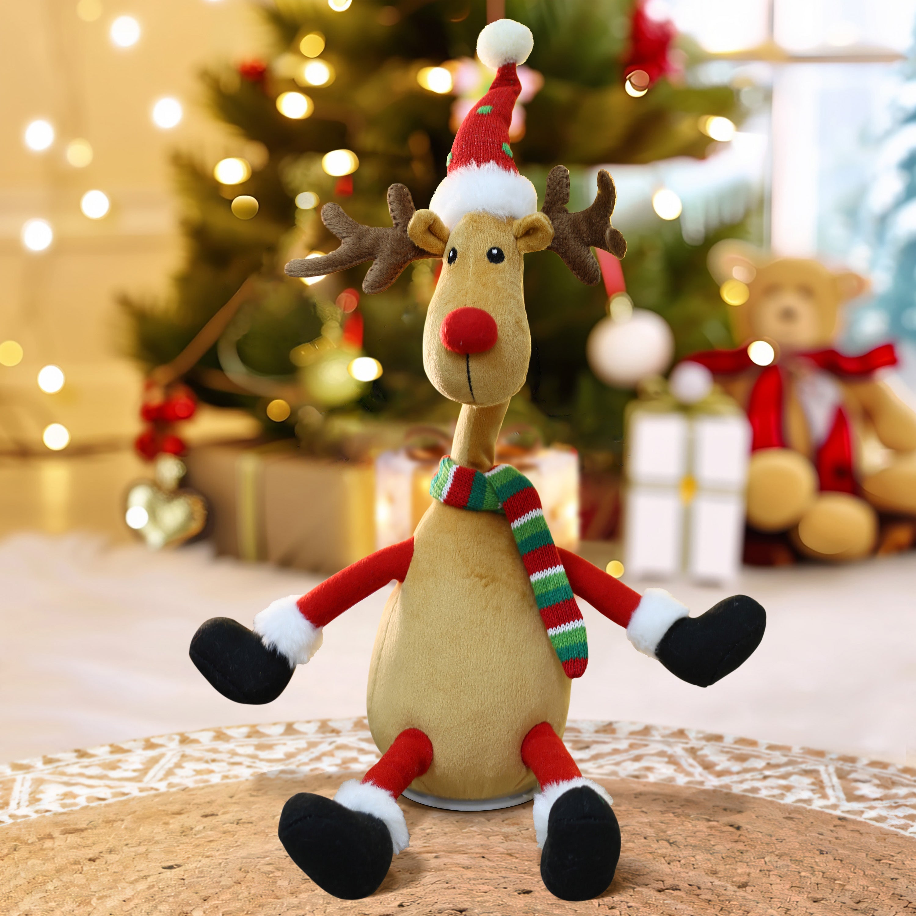 Joyful-holiday-singing-reindeer-plush-toy-creates-festive-atmosphere