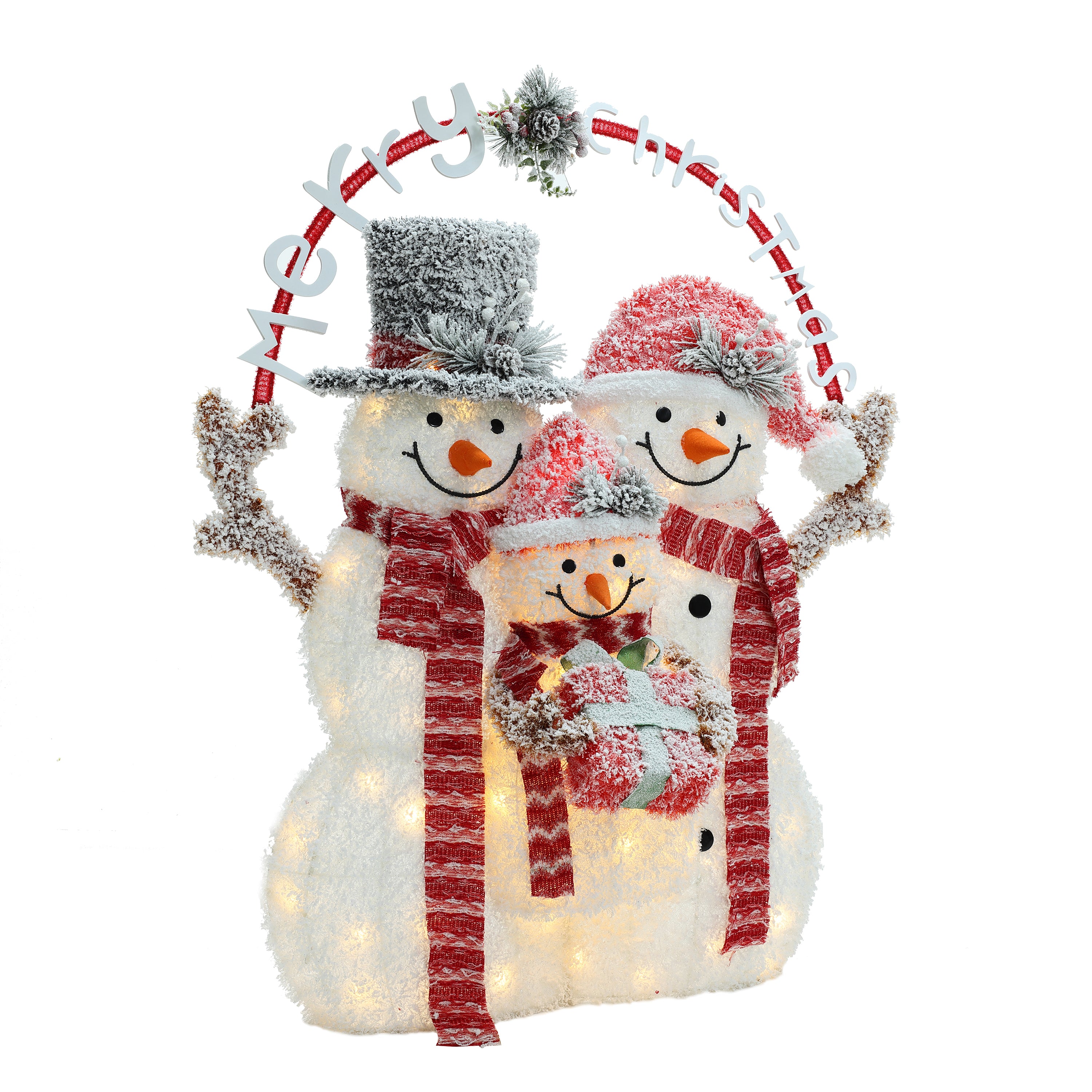 add-sparkle-with-delightful-snowman-family-decoration-on-christmas