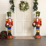 Christmas Nutcracker Red Soldier with Wreath Lights, 4ft