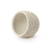 Textured Round Plant Pots, Off-white Large Plant Pot with Drainage Hole 14.2'' Dia