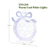 Christmas Snowflake Wreath Holiday Decor With Light, 3ft