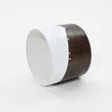 White and brown metal indoor planters with stand, set of 2