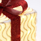 Pre-Lit Wavy-Design Holiday Gift Box Decorative, Set of 3