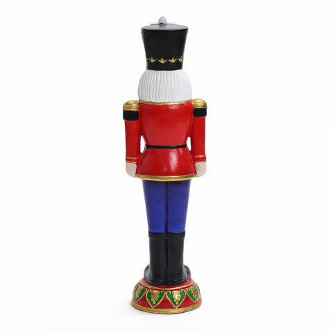 Traditional nutcracker soldier in red with lights, 2ft tall