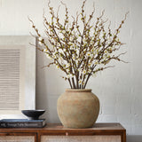 Rustic Golden Brown Round Terracotta Vase,10.4''