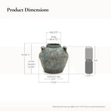 Handmade Round Terracotta Vase Pottery,Blue & Brown 10''