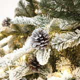 Pre-Lit Lightly Flocked Christmas Tree with Stand,7.5Ft