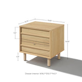Modern Wood Storage End Table with 2-Drawers,Oak