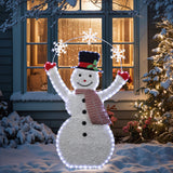 Pre-Lit Snowman Holiday Decoration with Snowflake Arch, 5ft