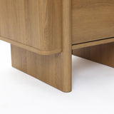 Mid-Century Modern Wood Storage Nightstand,Oak 23.6''