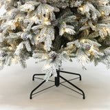 Pre-Lit Flocked Artificial Pine Christmas Tree，6.1Ft