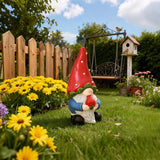 Strawberry Patch Outdoor Figurine statue Whimsical with Berry Hat, 15.8"