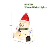 Christmas Snowman Decoration Outdoor with Lights, 2.3ft