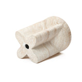 Brown &White Round Side Table with Pedestal Base,18.1''