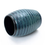 Tall Ceramic Planter Pot for Indoor Outdoor Plants with Drainage Hole, Blue 17.7''