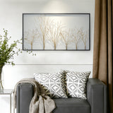 Modern Gold Metal Wall Art with Black Frame, 40''