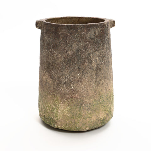 Ginger root brown cement cylindrical tall vase