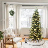 Pre-Lit Artificial Pine Christmas Tree with Stand, 6.5ft