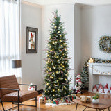 Pre-Lit Frosted Pencil Artificial Christmas Tree, 7.5ft