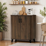 Leo Walnut Storage Cabinet with Doors, Mid-Century Modern Cabinet, 31.5" W