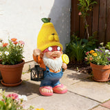 Solar Garden Statue Gnome with Lights, 18'' H