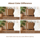 Brown Nightstand with 2 Drawers, 21.6'' H