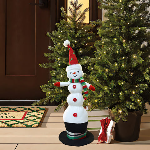 Snowman animated singing battery-powered plush toy, 18.5" tall