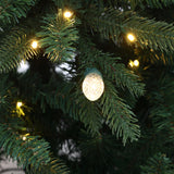 Pre-Lit Green Slender Christmas Tree with Stand,7.5Ft