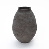 Oval Antique Brown Vase, 12.8'' H