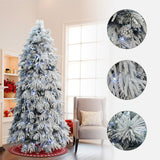 Pre-Lit Full Pine Christmas Tree with Pinecone,7Ft
