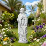 Praying Religious Mary Statue with Rosary Beads, White,29.5"