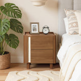 Brown Nightstand with 2 Drawers, 21.6'' H