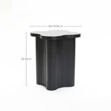 Black modern cloverleaf mdf wood side table