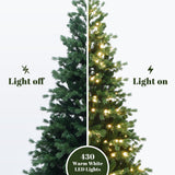 Pre-Lit Artificial Fir Christmas Tree with Stand, 6.5ft