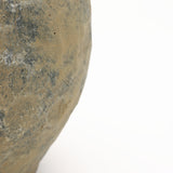 Brown & Gray Round Terracotta Vase with Handles,10.8''