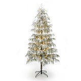 Pre-Lit Snowy Slim Artificial Cedar Christmas Tree, 7.5ft