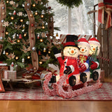 Snowman Family Trio Lights Outdoor Holiday Decoration, 12"H