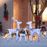 Christmas Deer Family Holiday Decor with Lighted, Set of 3