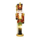 Christmas Soldier Nutcracker Decor with Scepter and Lights, 3ft