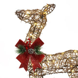 Deer-Christmas-Decor-with-red-bow-pinecone-and-red-berries