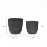 Ibiza striped indoor/outdoor planter set of 2, black