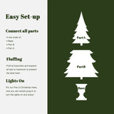 Pre-Lit Snow-Flocked Christmas Tree with Pot,4Ft