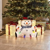 Christmas Outdoor Snowman Decoration with Lights, 1.25ft