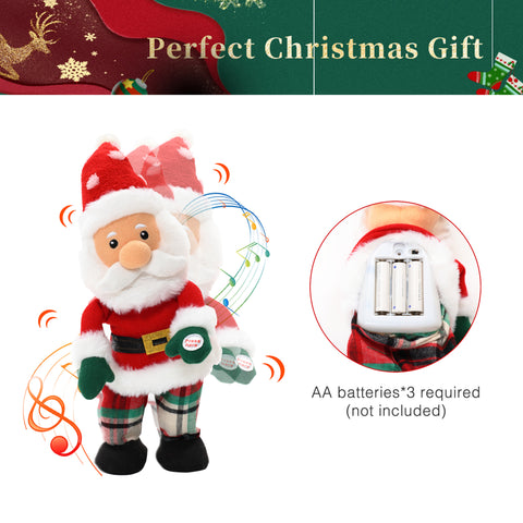 Santa animated singing battery-powered plush toy, 16" tall