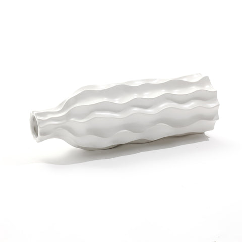 White wave ceramic tall vase