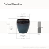 Gradient Blue Round Ceramic Planter, Glazed Plant Pots with Drainage 12'' Dia